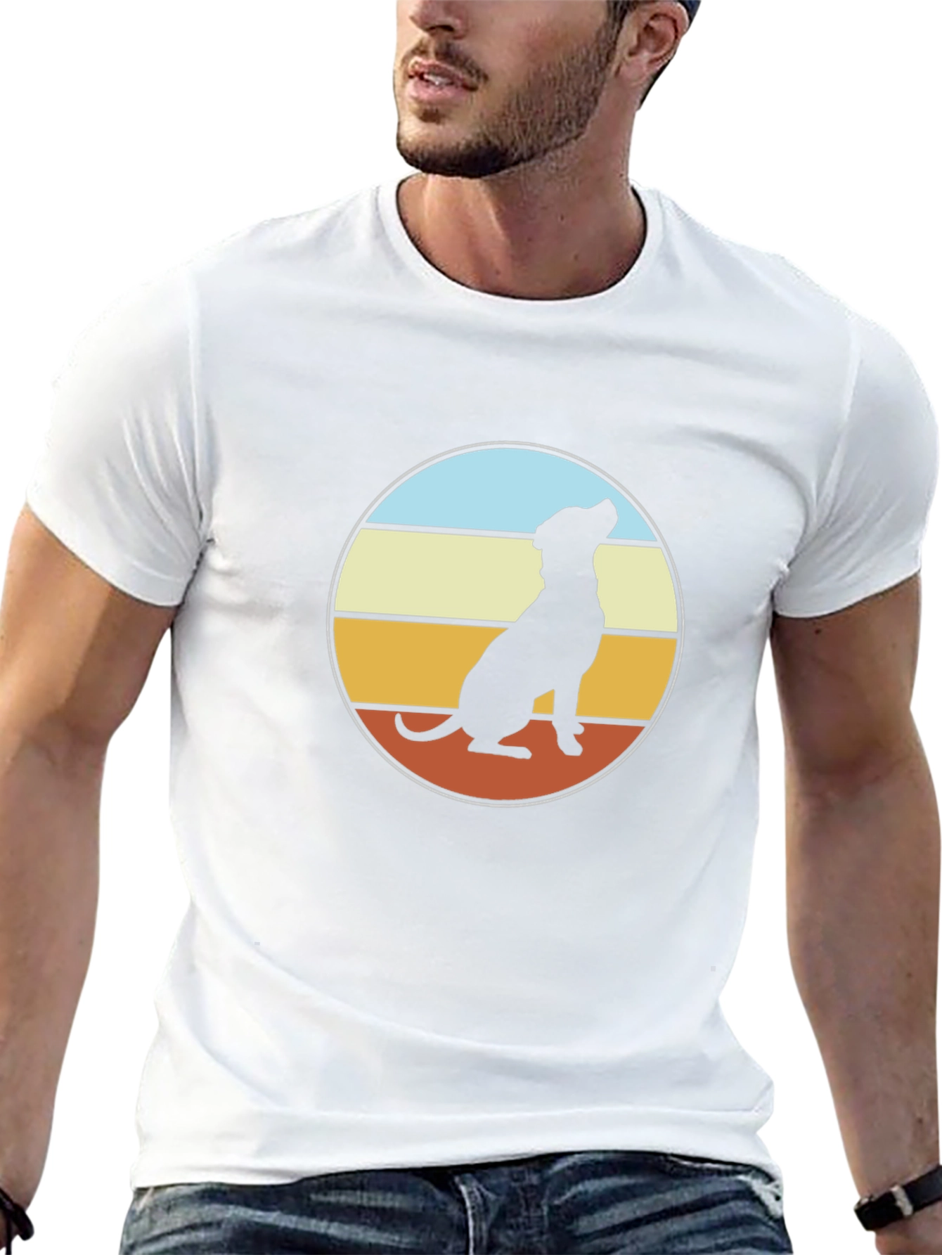 Retro Dog Silhouette T-Shirt - Classic Style