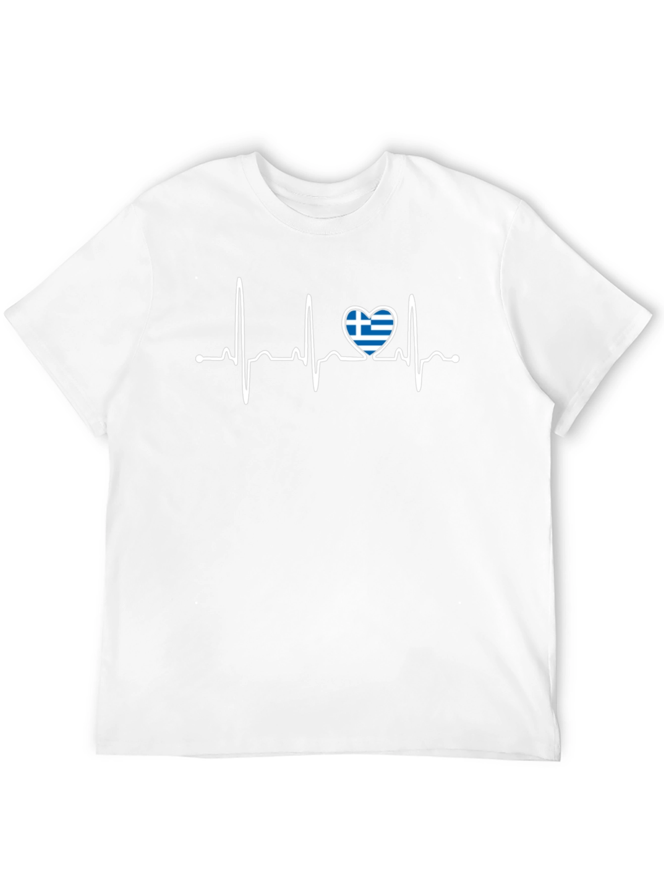 Greek Heartbeat Flag T-Shirt