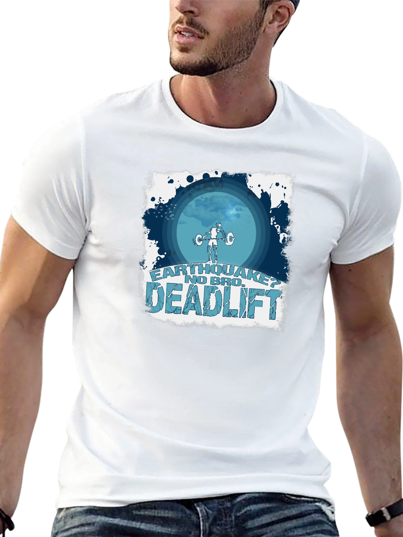 Earthquake No Bro Deadlift Black T-Shirt