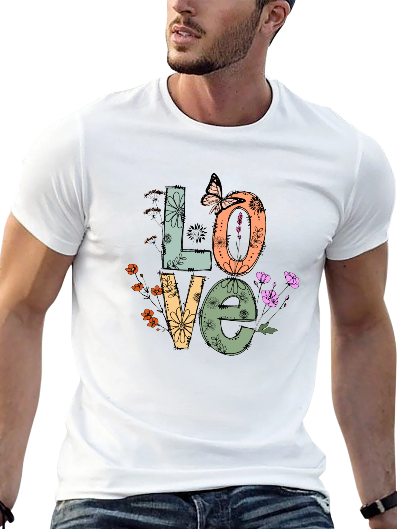 Floral Love Graphic T-Shirt - Trendy Design