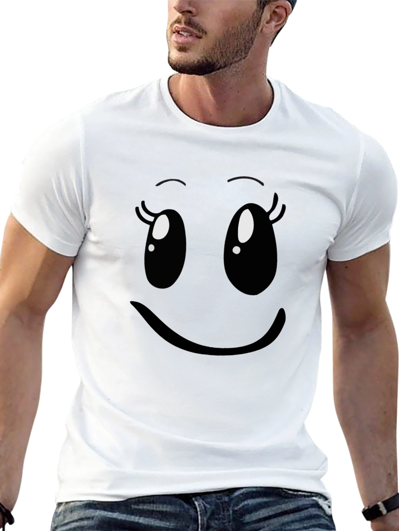 Cute Smiley Face Black T-Shirt