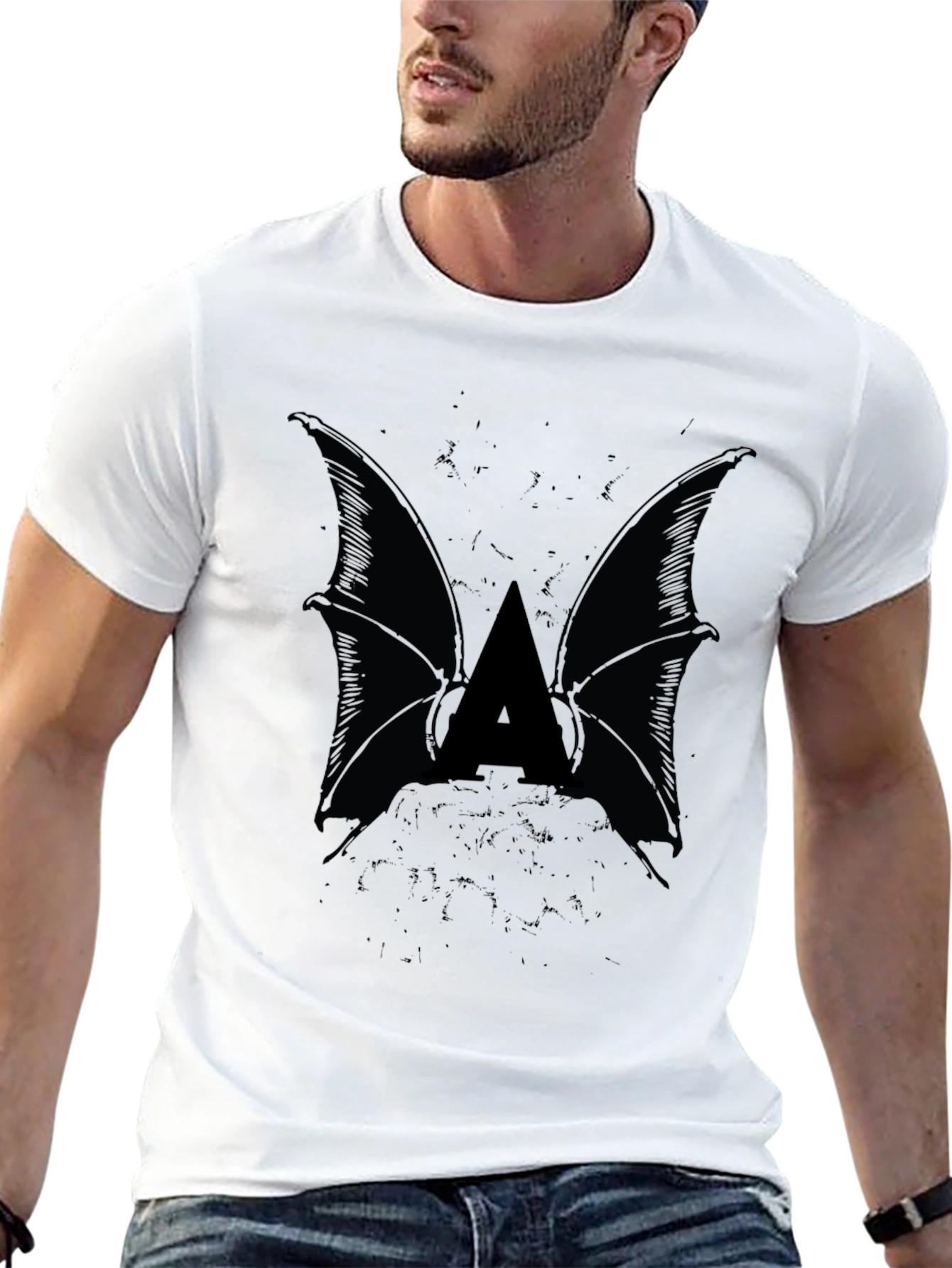 Bat Wing Initial Tee