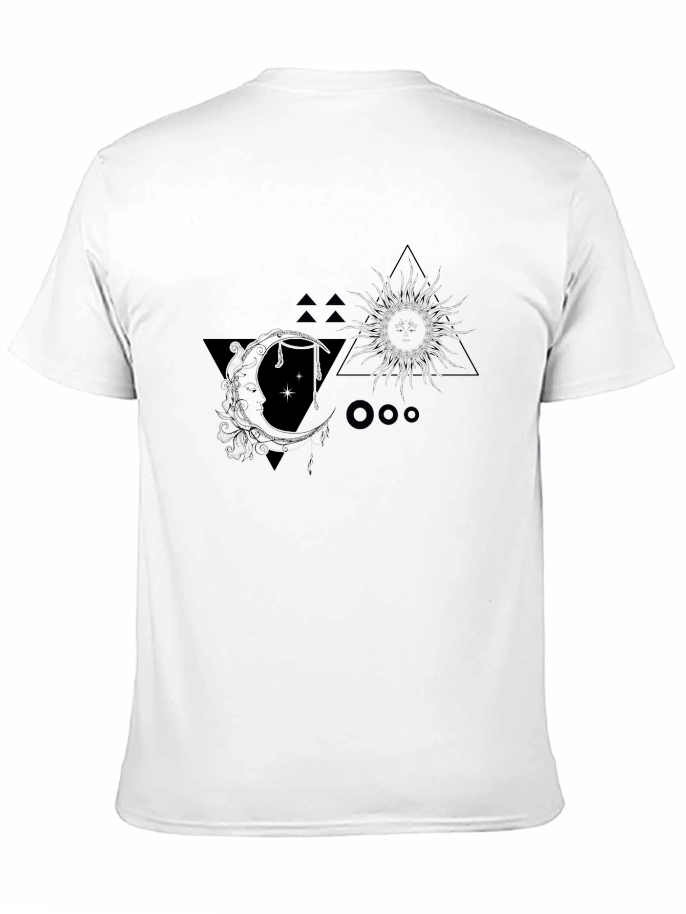 Celestial Sun & Moon Graphic Tee - Black