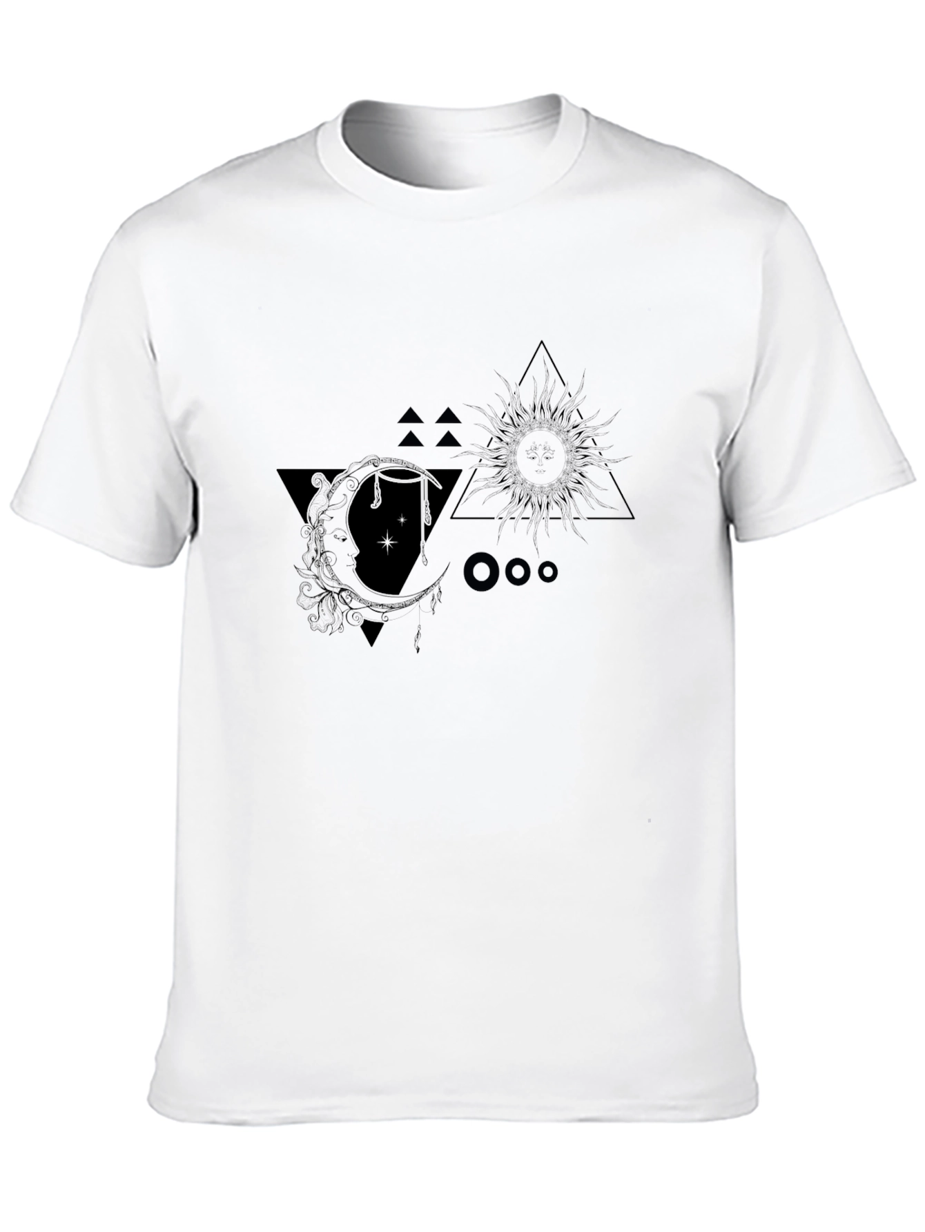 Celestial Sun & Moon Graphic Tee - Black