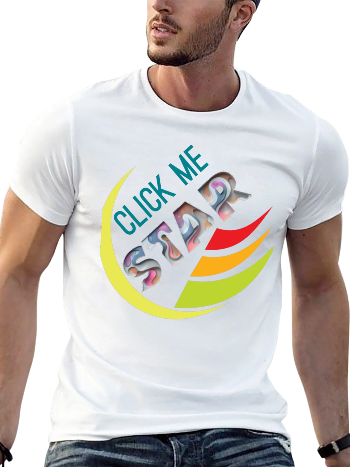 Click Me Star Black Graphic Tee