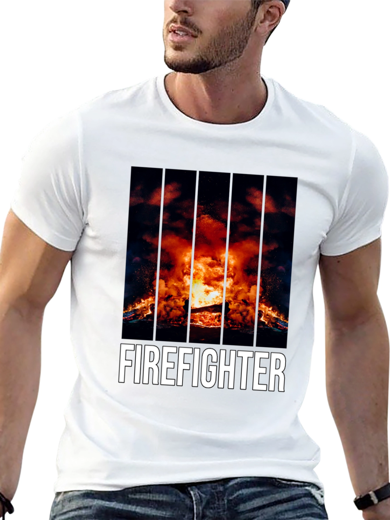 Firefighter Graphic T-Shirt - Bold Design