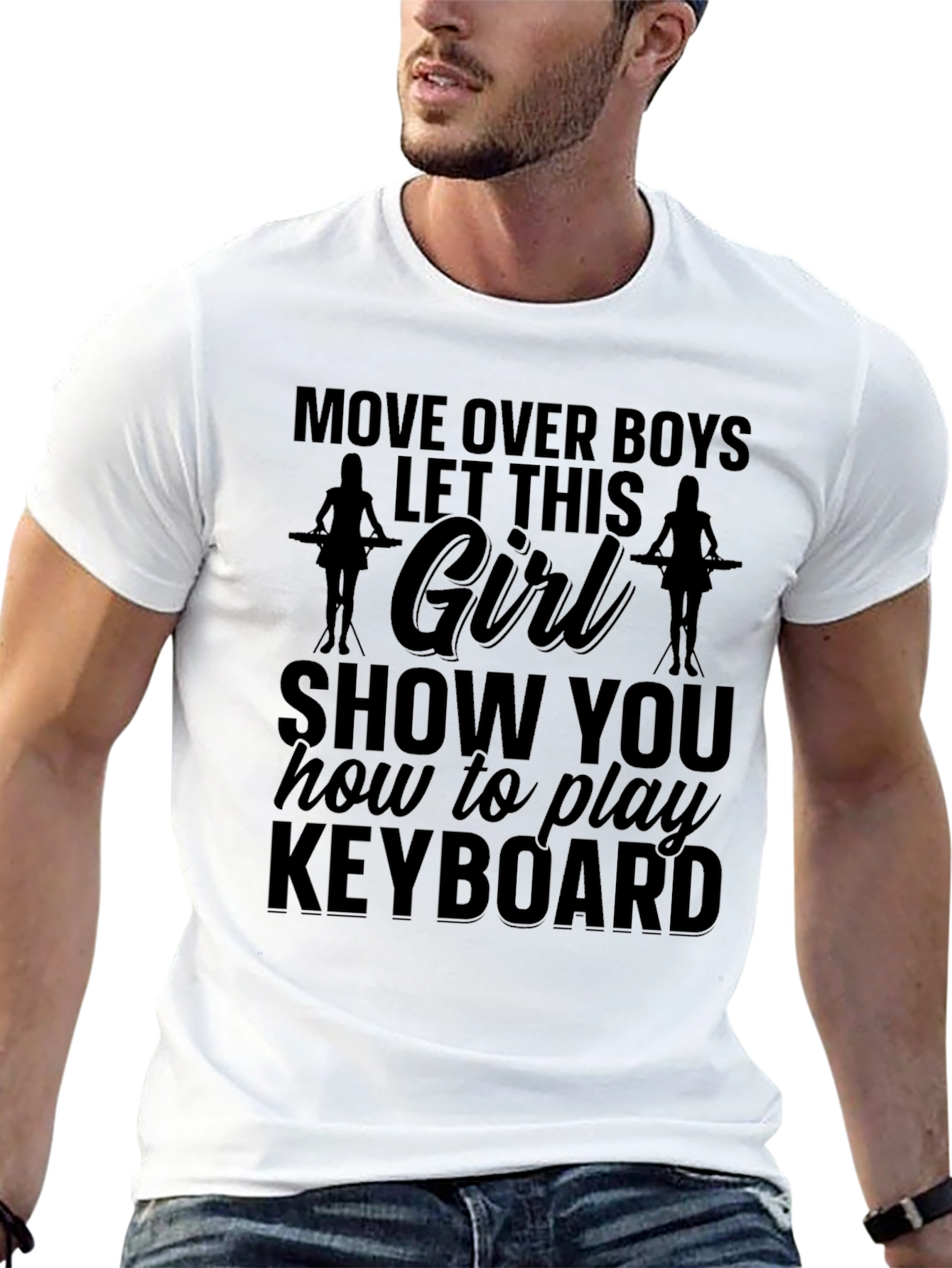 Keyboard Girl T-Shirt - Move Over Boys