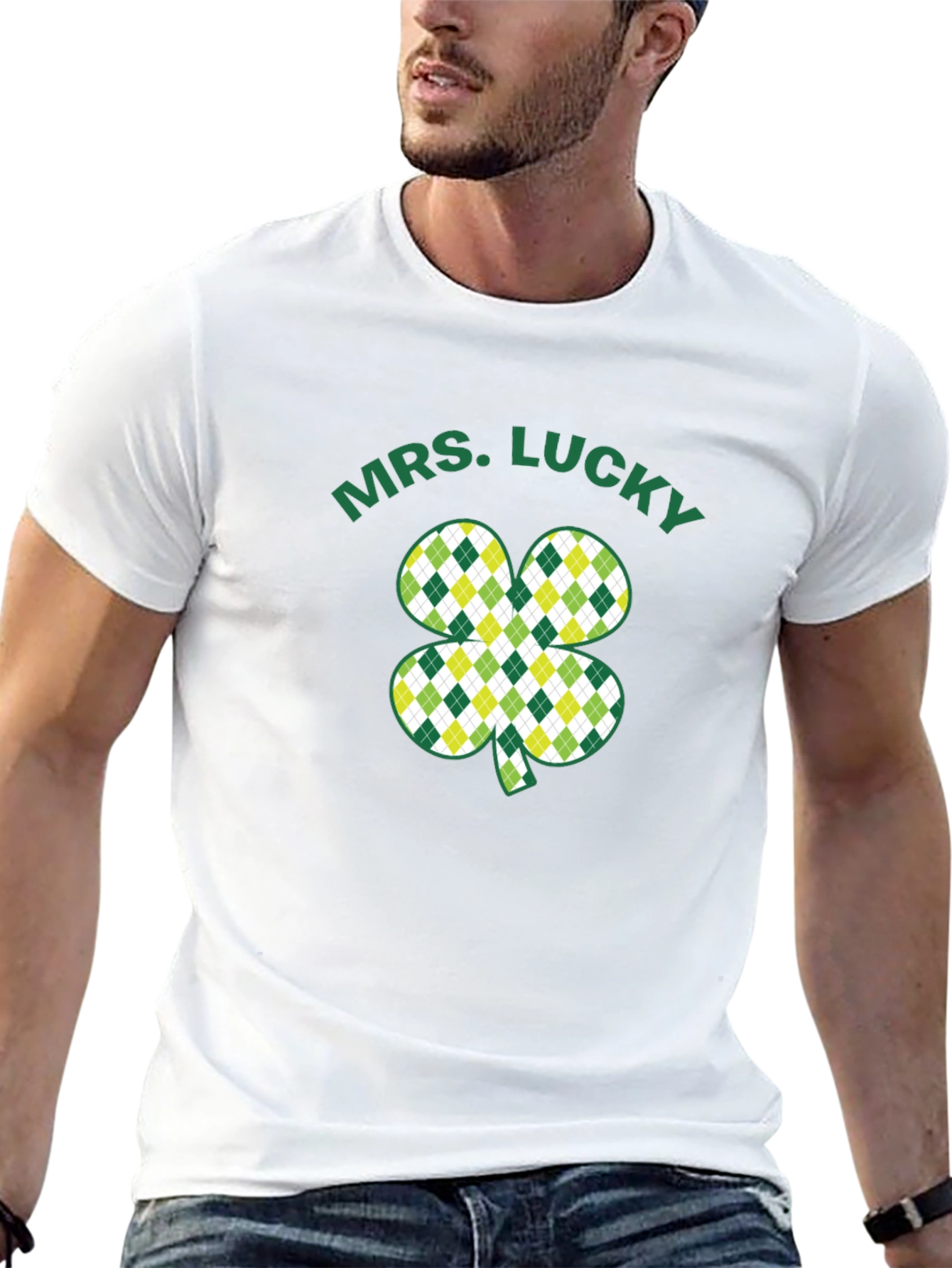 Mrs. Lucky St. Patricks Day Black T-Shirt