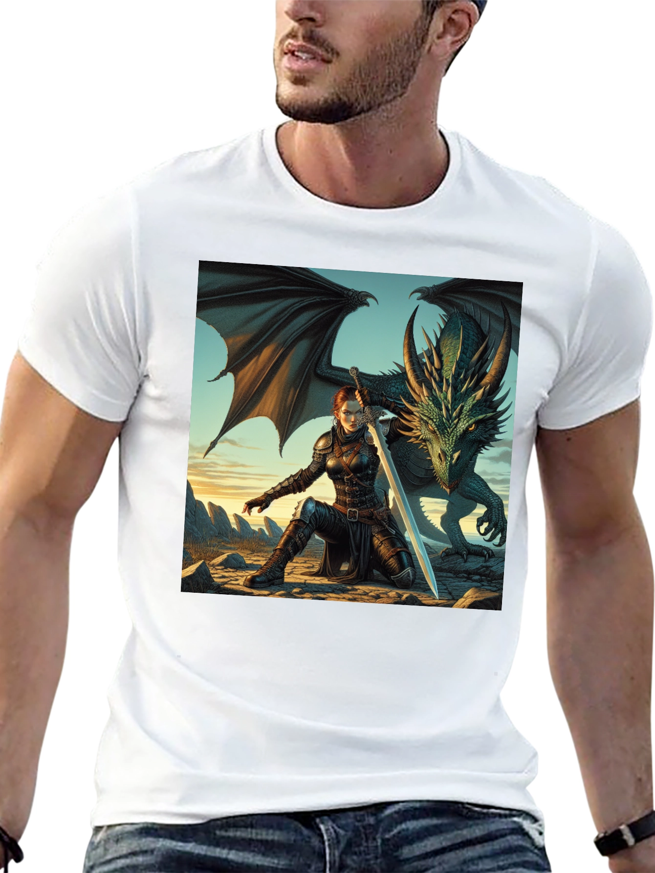 Dragon Rider Graphic Tee - Black