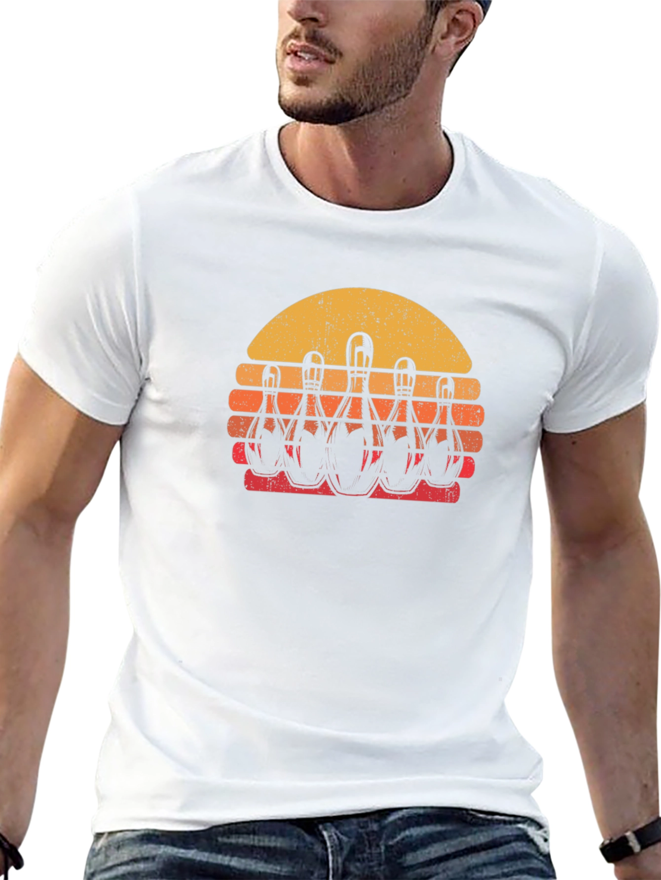 Retro Bowling Sunset T-Shirt