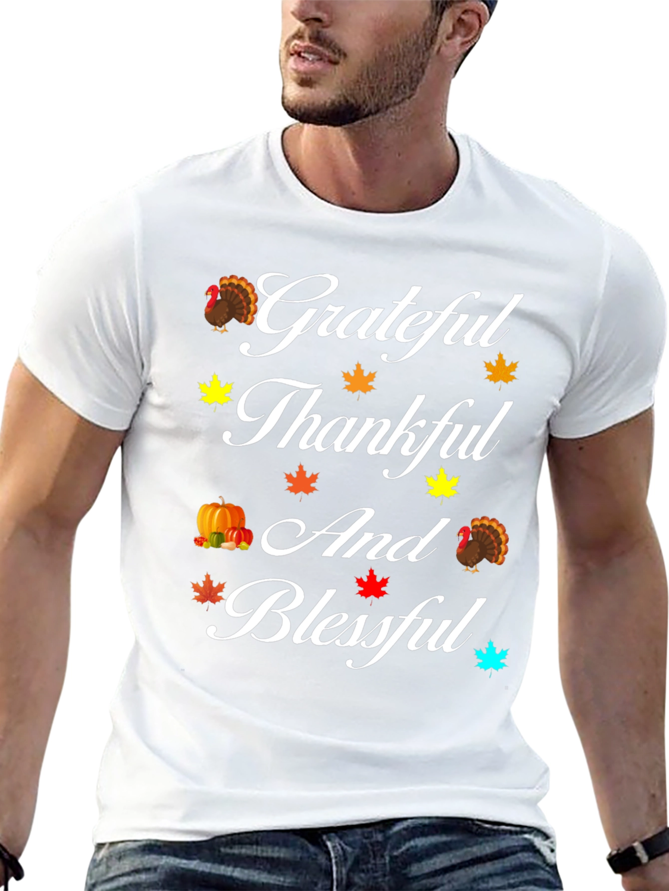 Thanksgiving Grateful Thankful Blessed T-Shirt