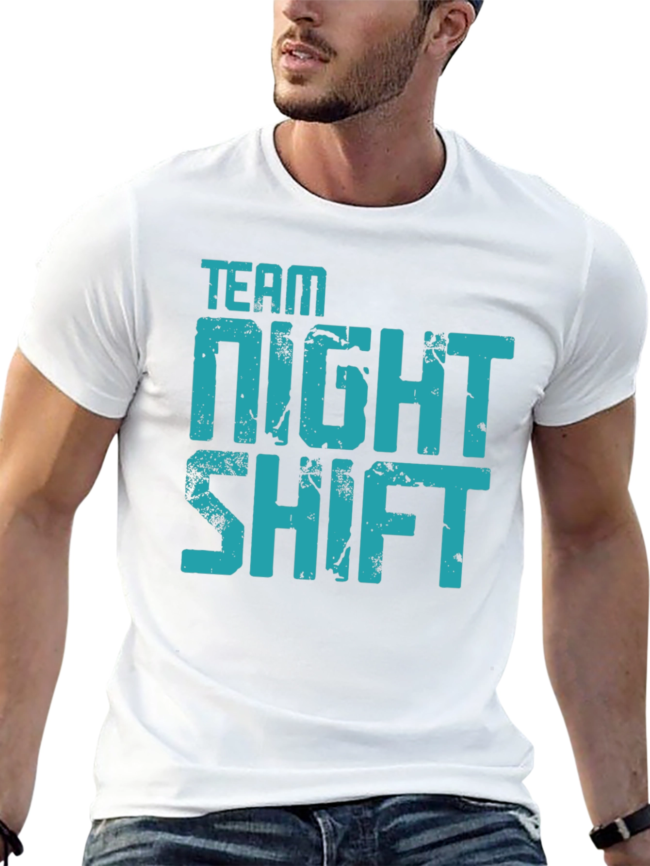 Team Night Shift Black Graphic T-Shirt