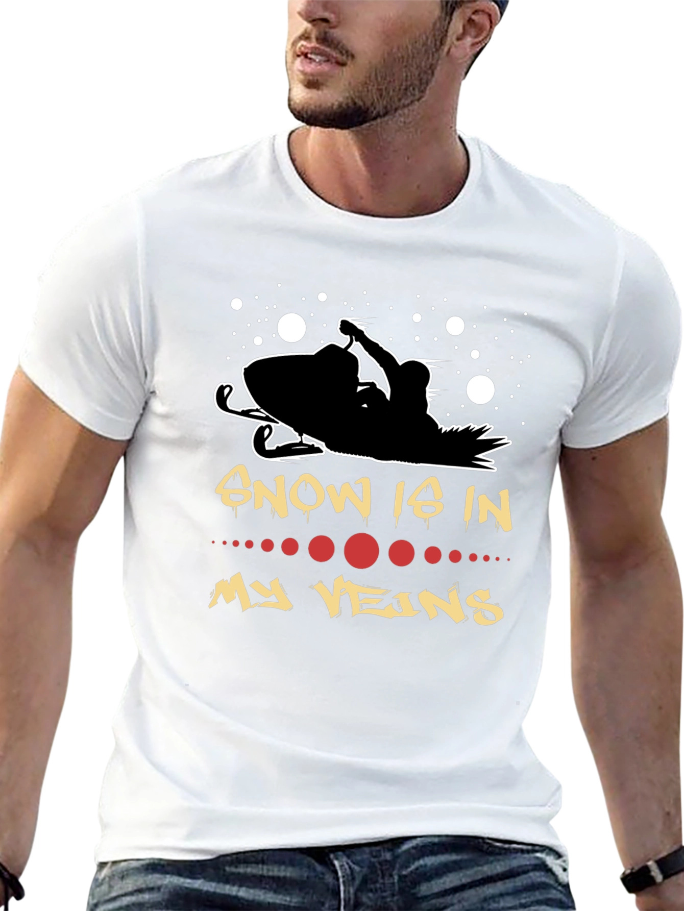 Snow Is In My Veins Black Graphic Tee