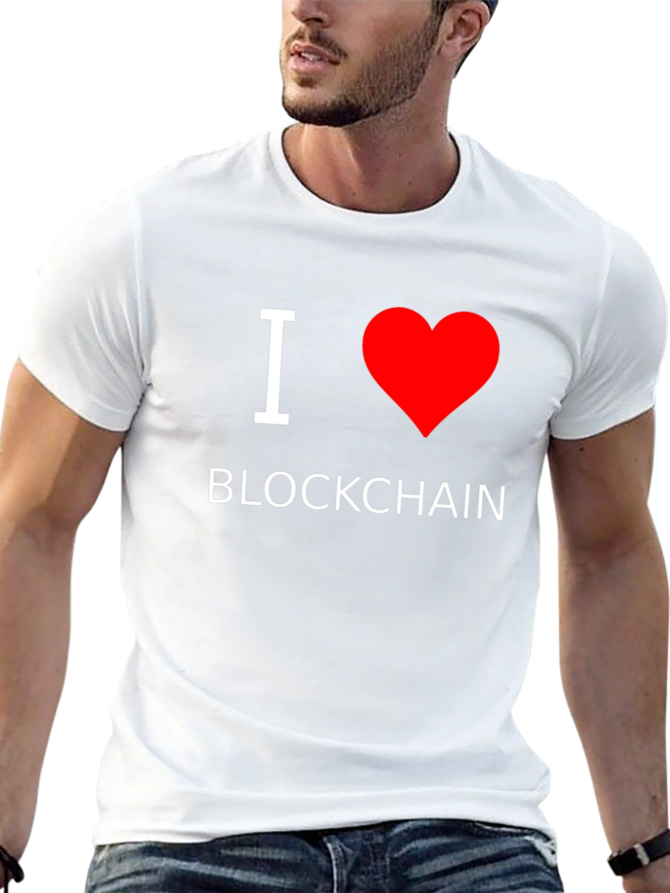 I Heart Blockchain Black T-Shirt