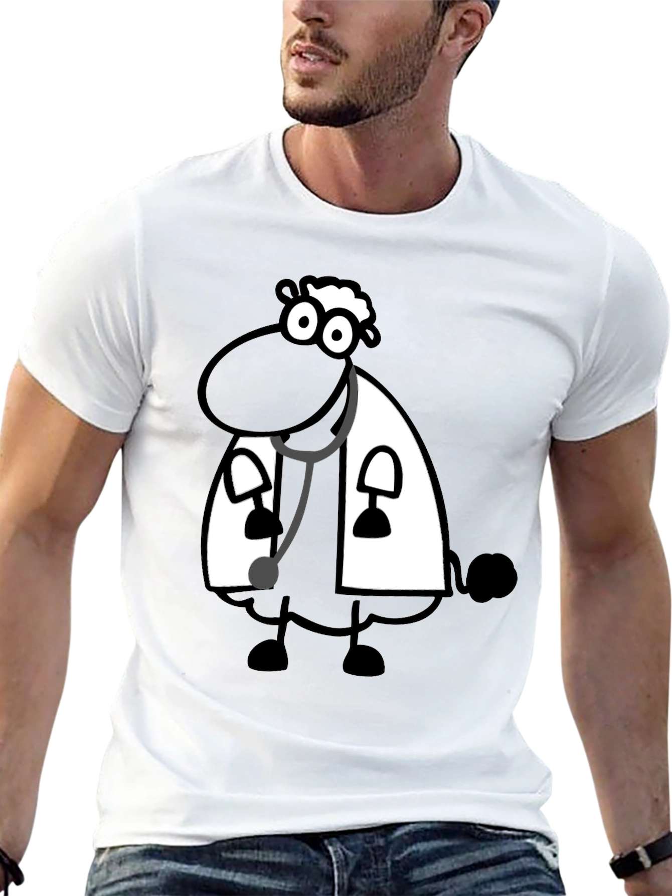 Black Sheep Doctor T-Shirt - Cartoon Style