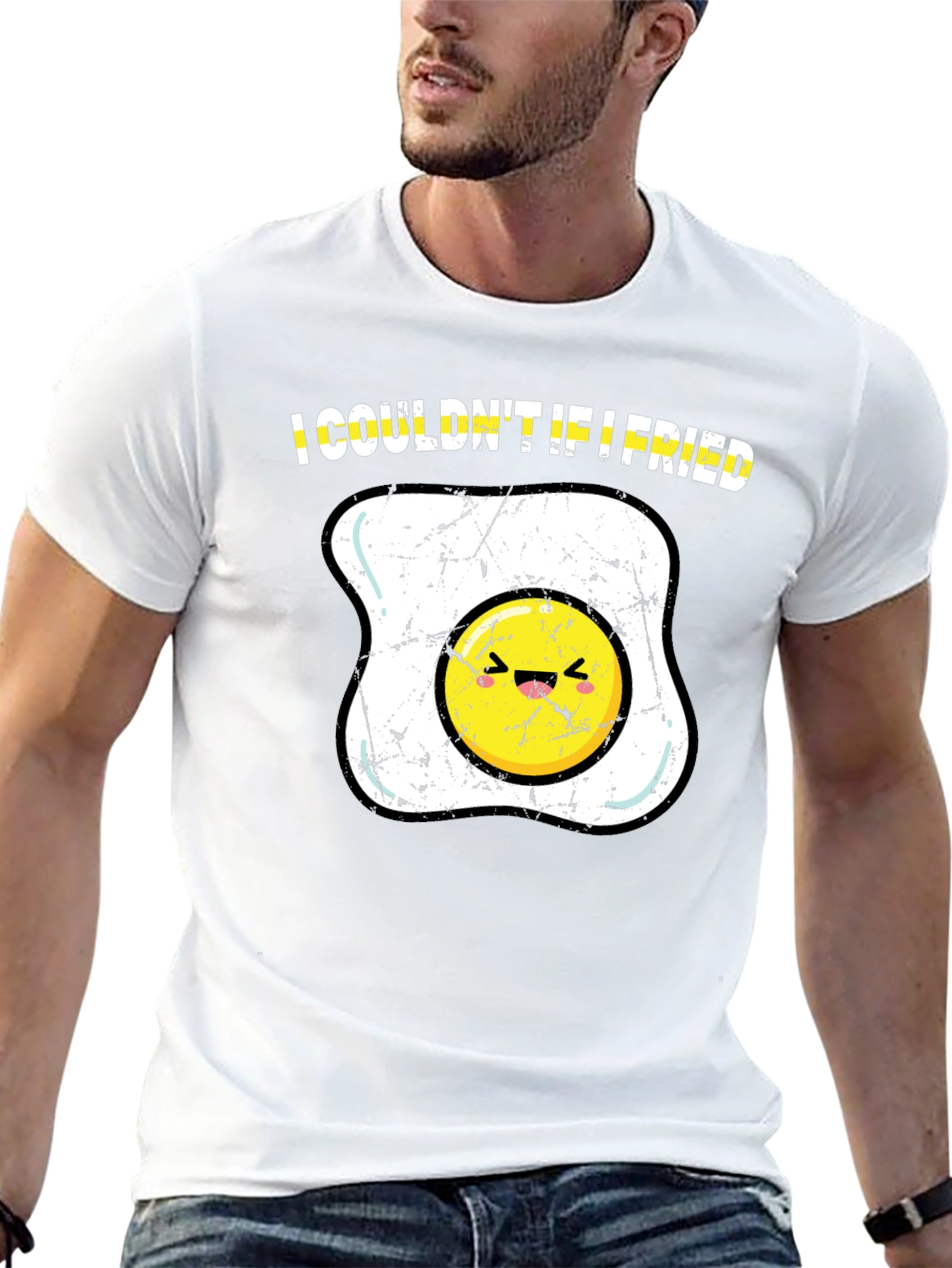 I Couldnt If I Fried T-Shirt Funny Egg Cartoon