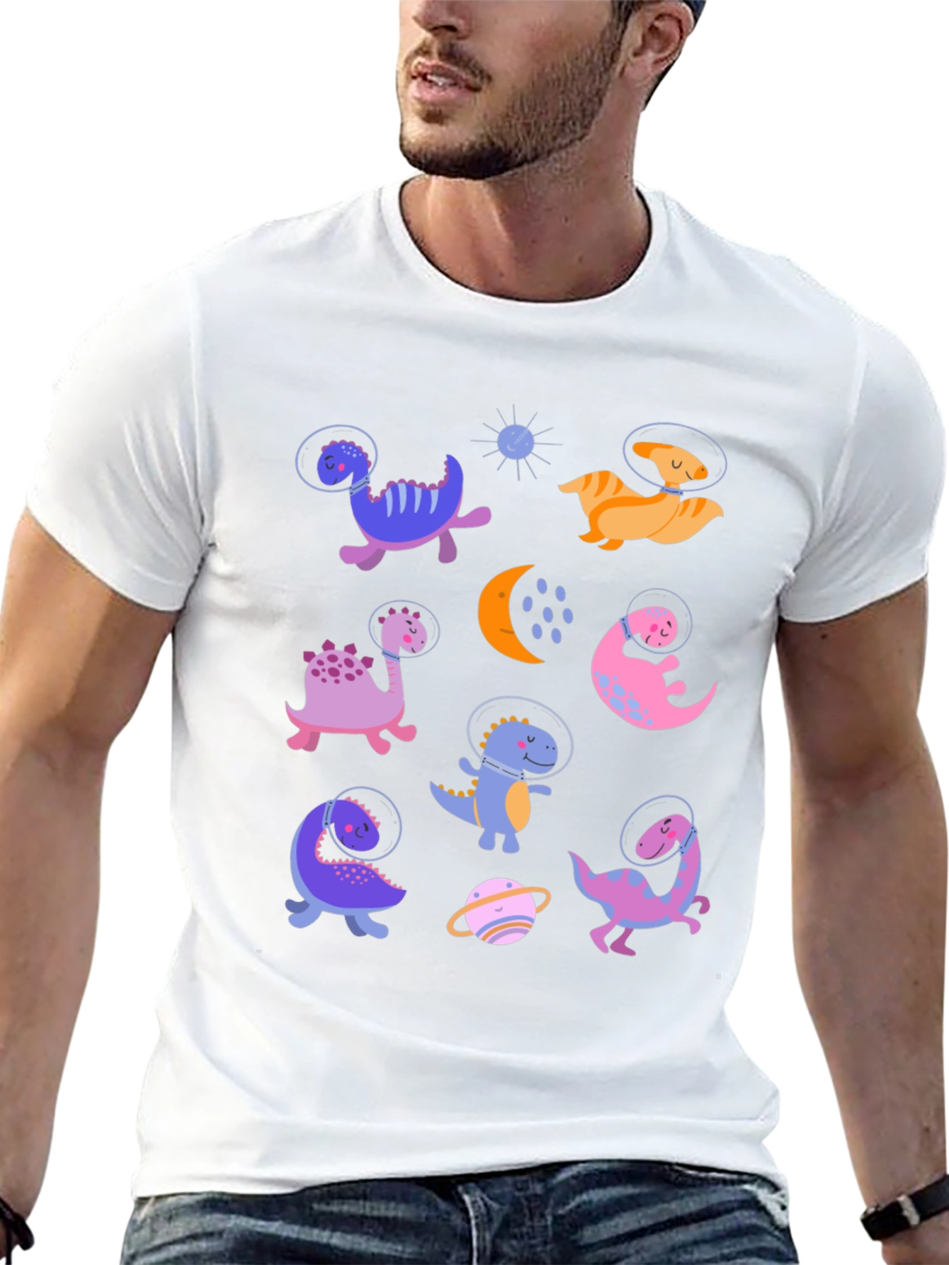 Dino Astronauts Graphic Tee - Black