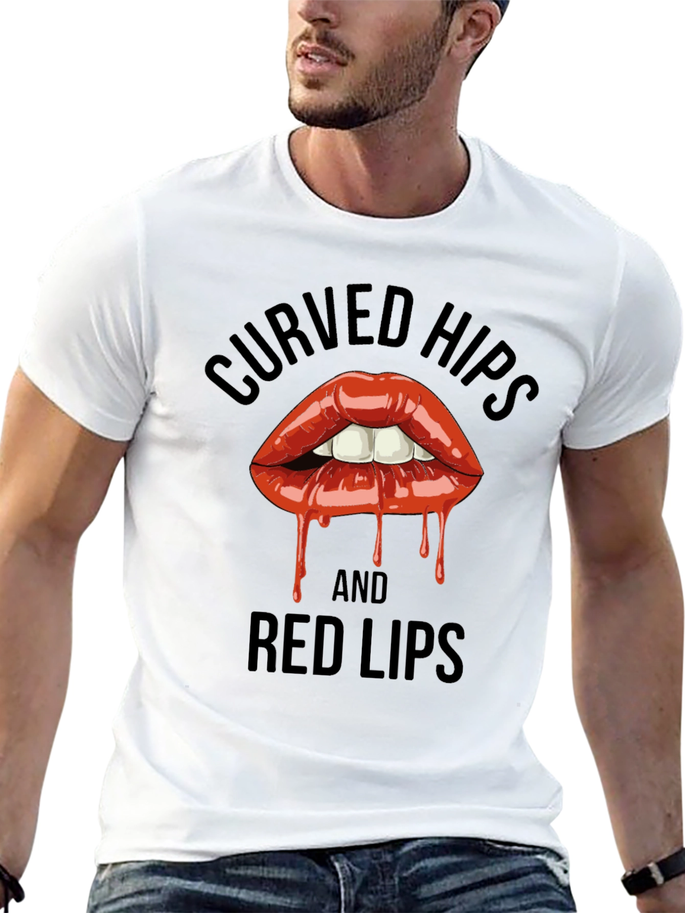 Curved Hips and Red Lips Graphic T-Shirt