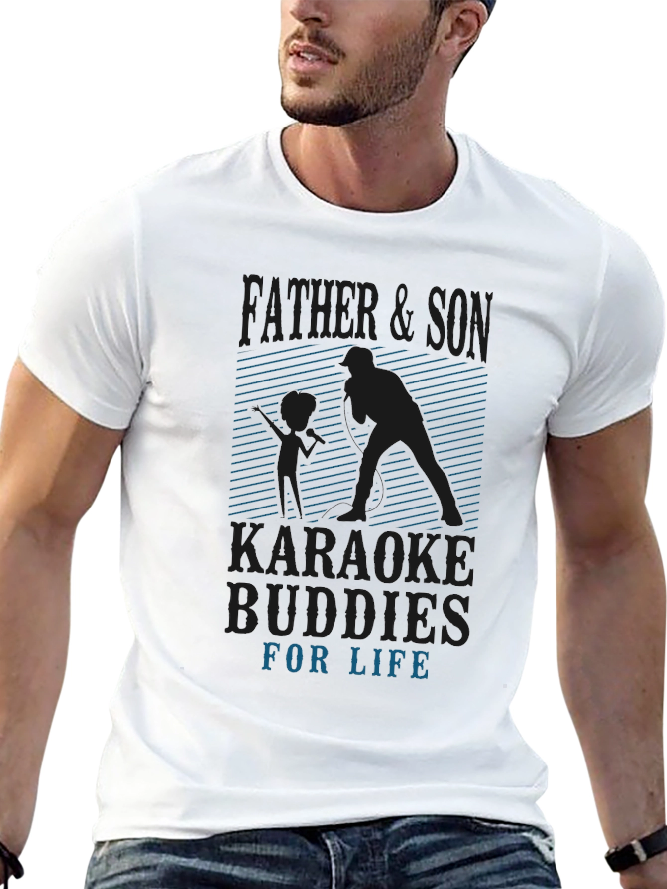 Father & Son Karaoke Buddies Graphic Tee
