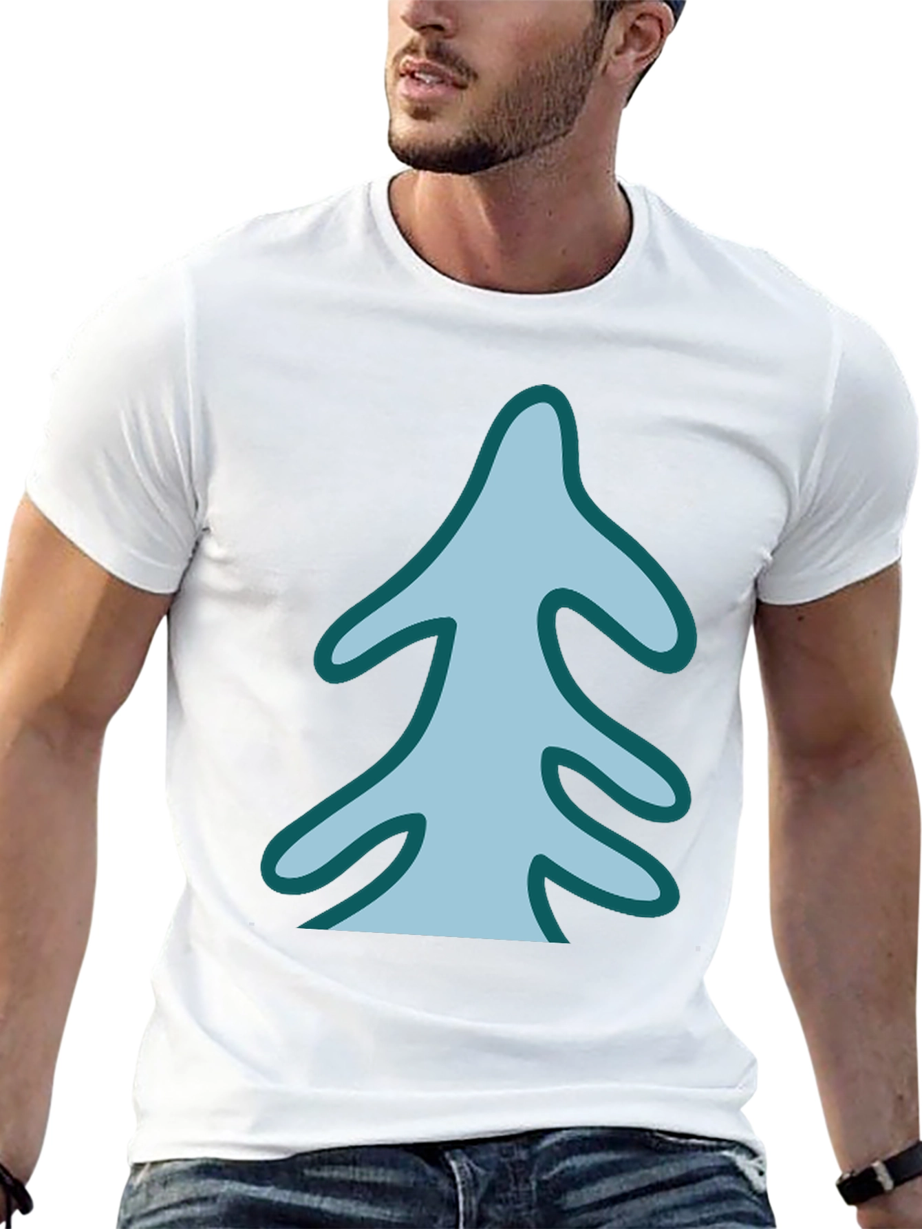 Stylized Tree Graphic Tee - Black