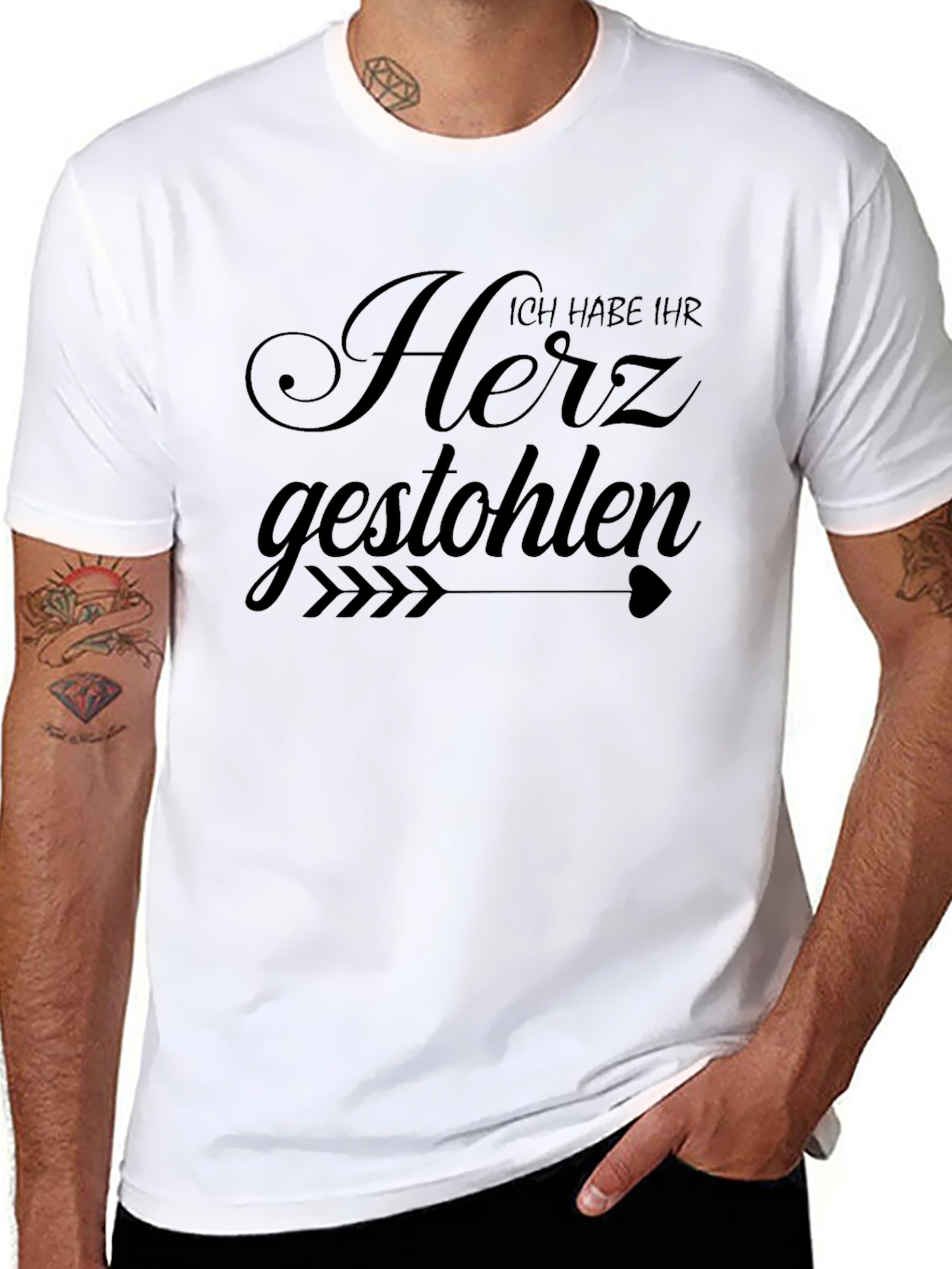Ich Habe Ihr Herz Gestohlen Funny Black T-Shirt