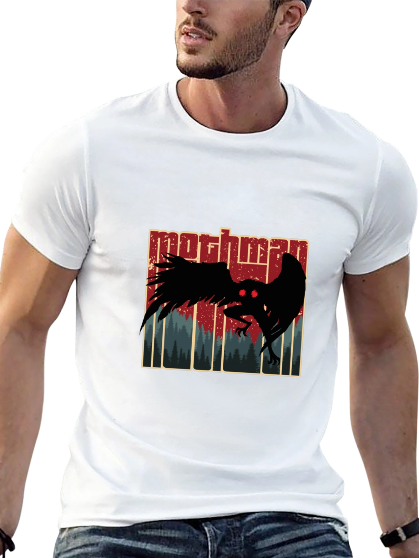 Mothman Graphic Tee - Cryptid Design T-Shirt