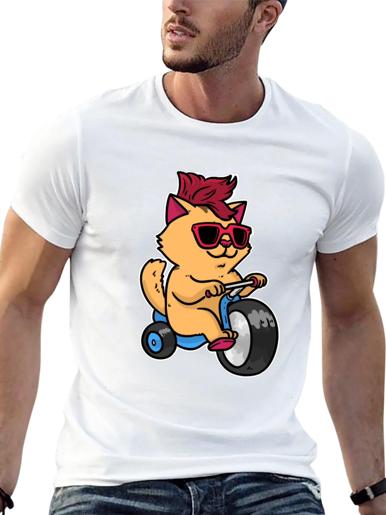 Cool Cat on Tricycle T-Shirt