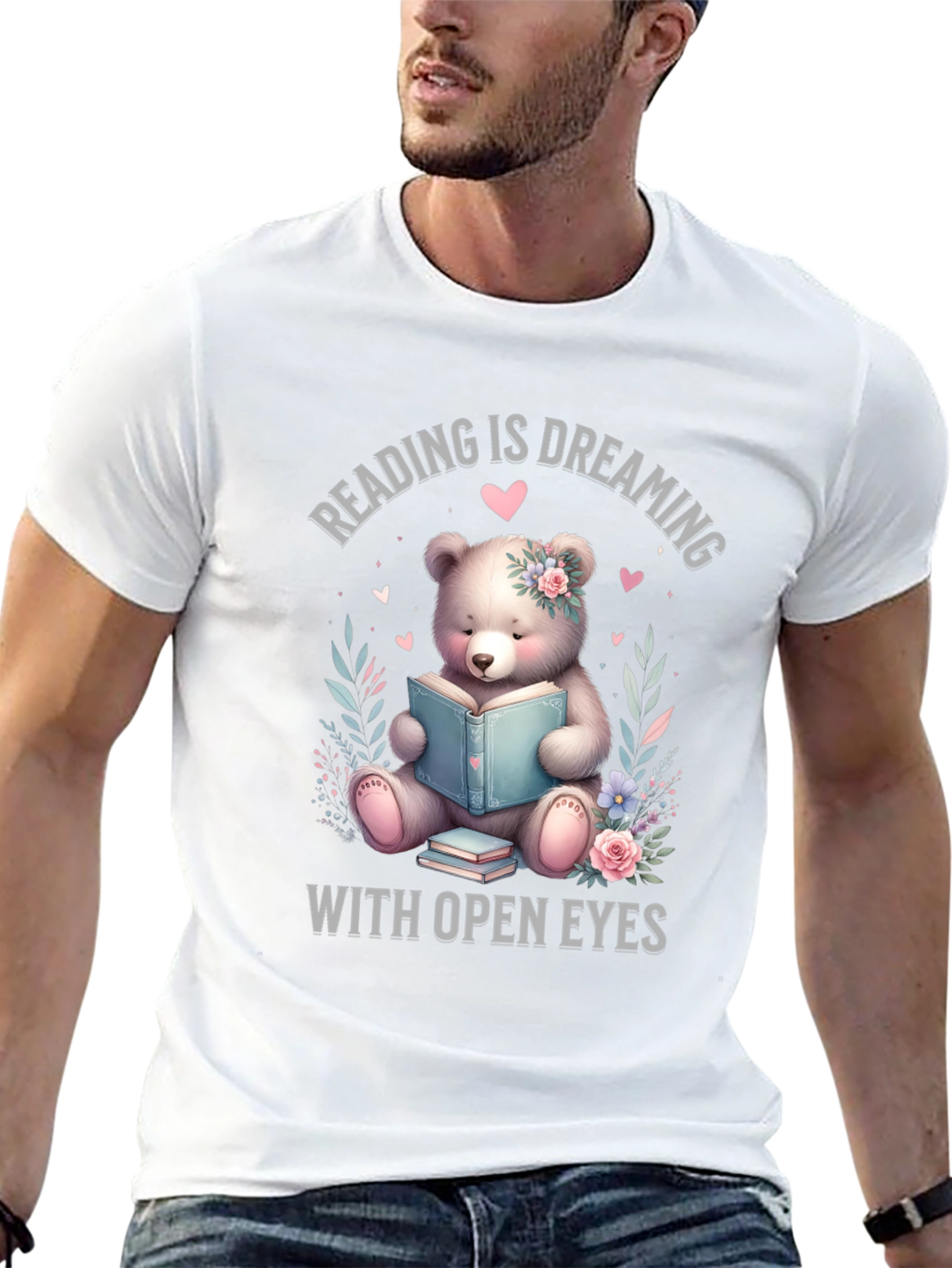 Reading Bear T-Shirt - Dreaming With Open Eyes