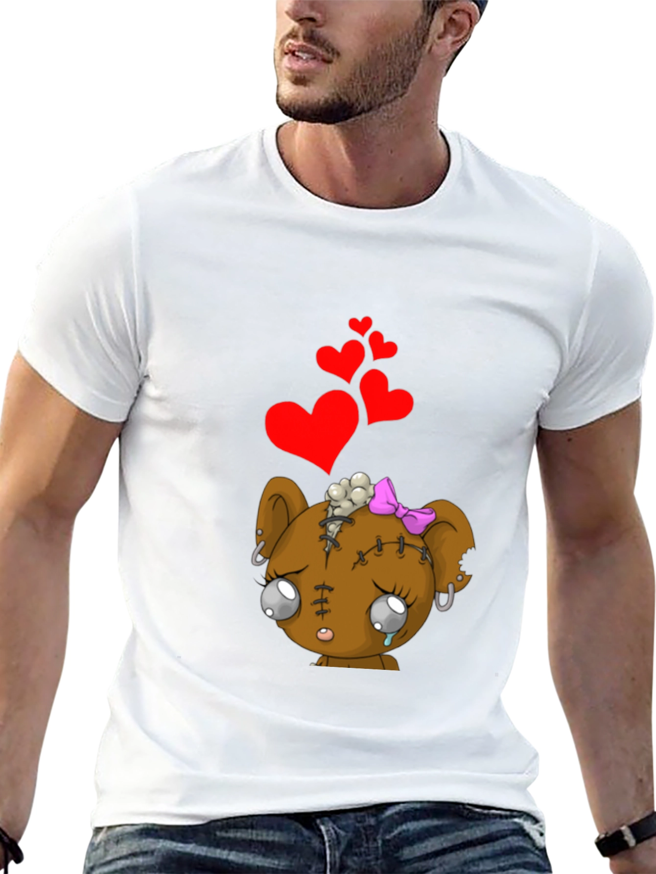 Sad Zombie Bear Heart T-Shirt