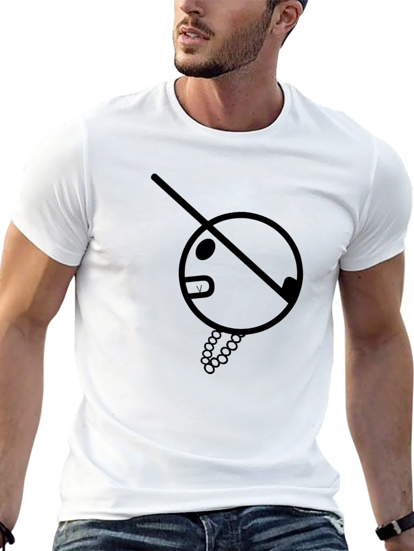Mens Black Graphic Tee - Unique Design