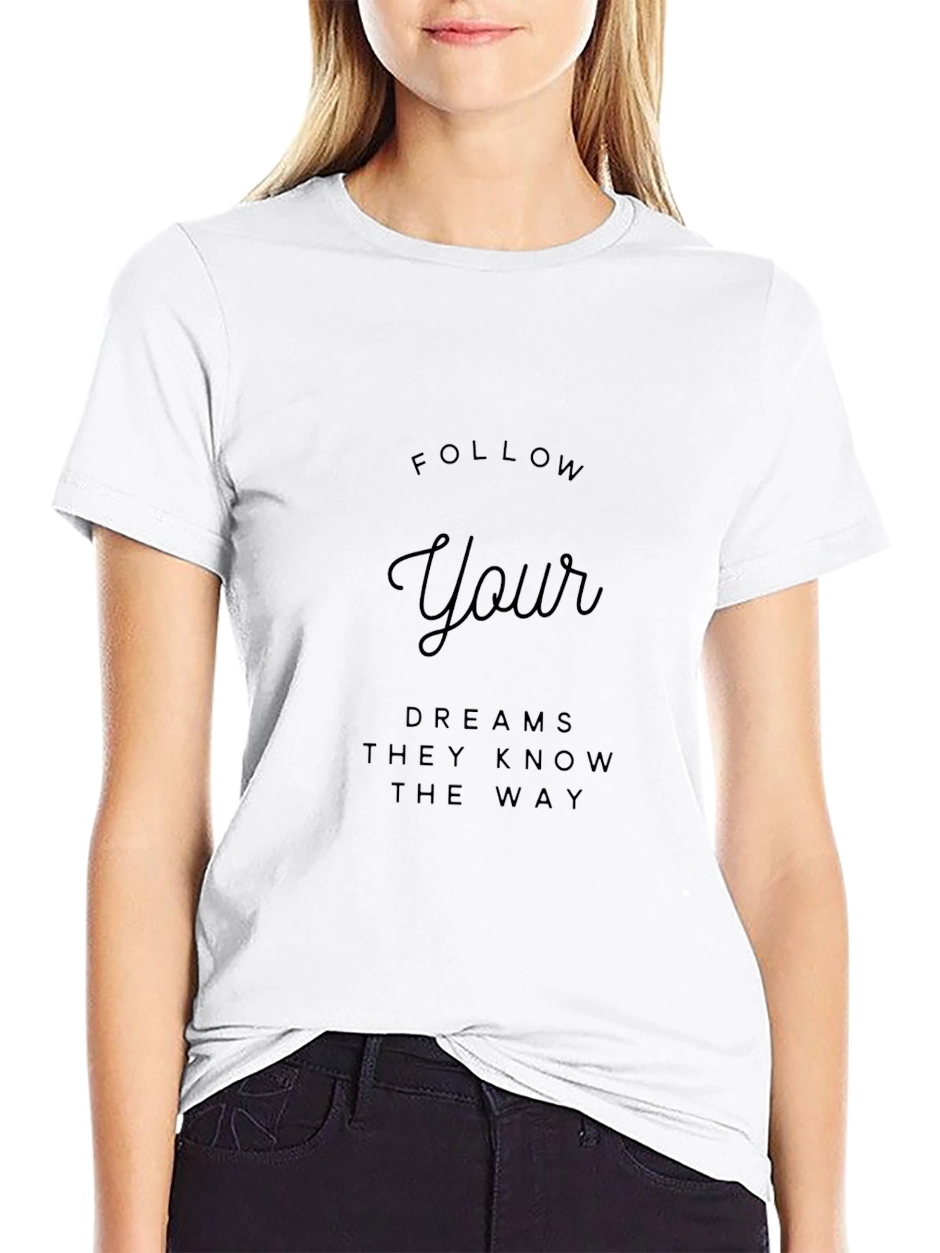 Follow Your Dreams T-Shirt - Inspirational Black Tee
