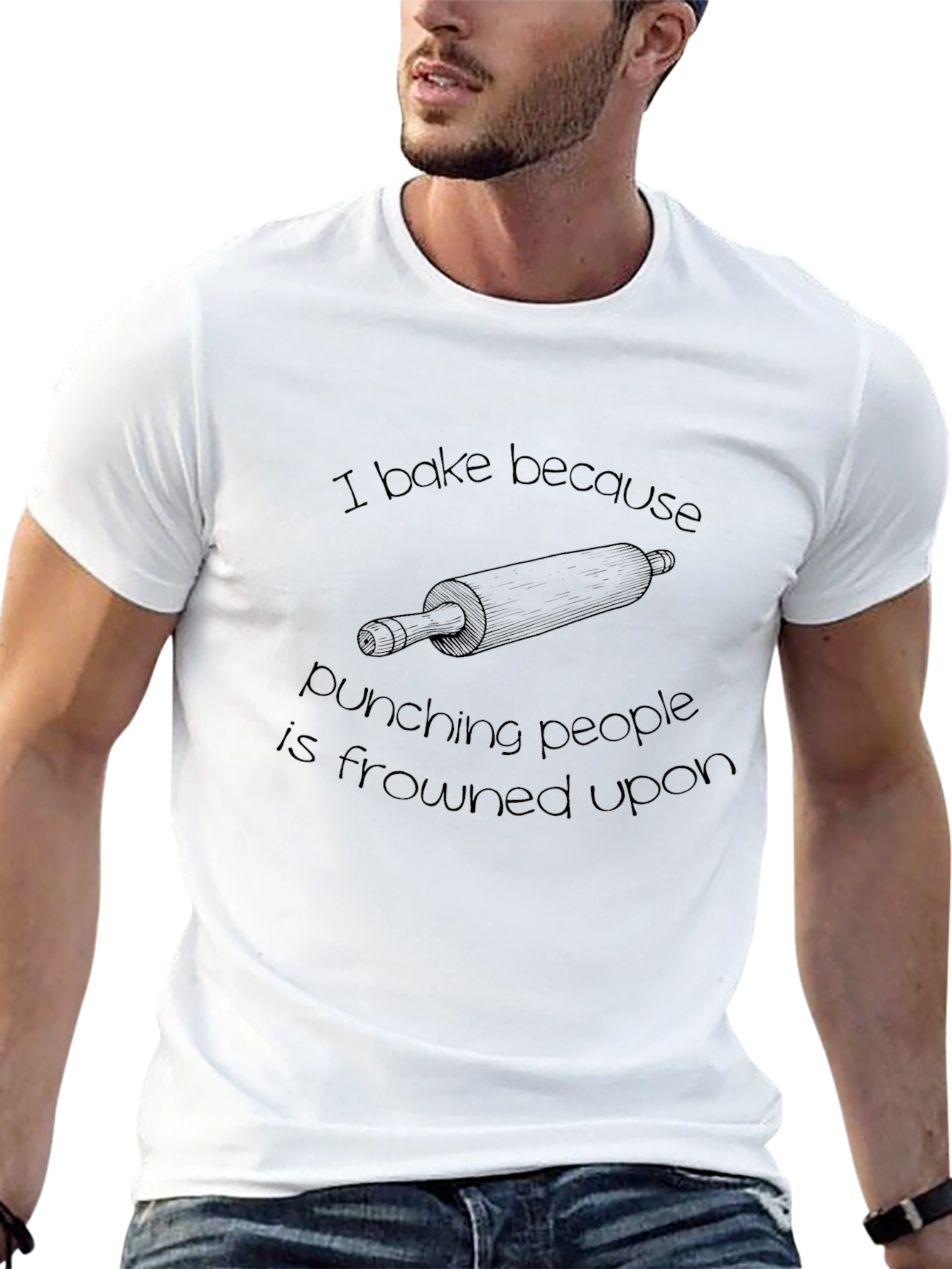 Baking Humor T-Shirt: Rolling Pin Design