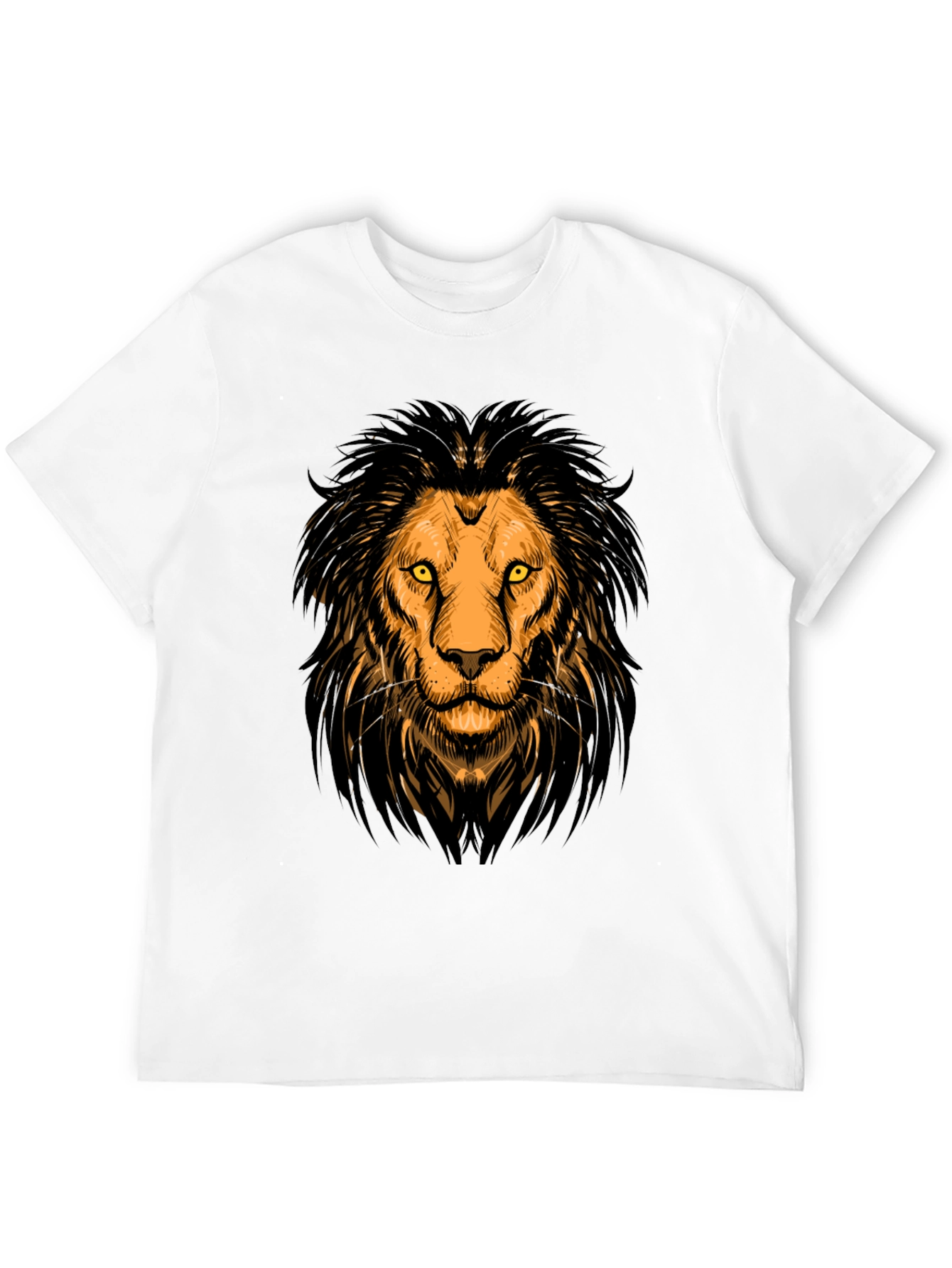 Lion Graphic Print Crew Neck Mens T-Shirt