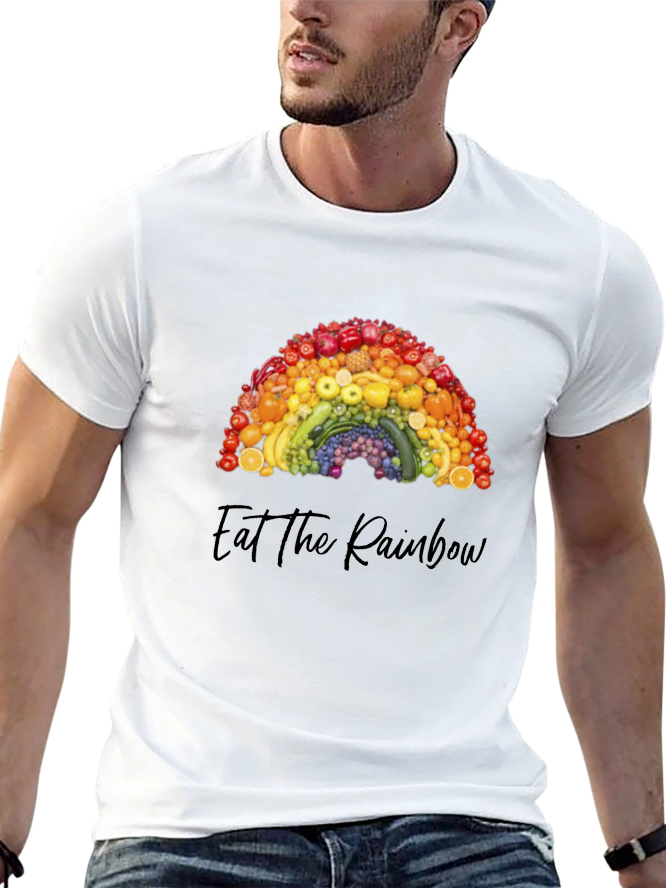 Eat the Rainbow Graphic Tee - Healthy Food Shirt
