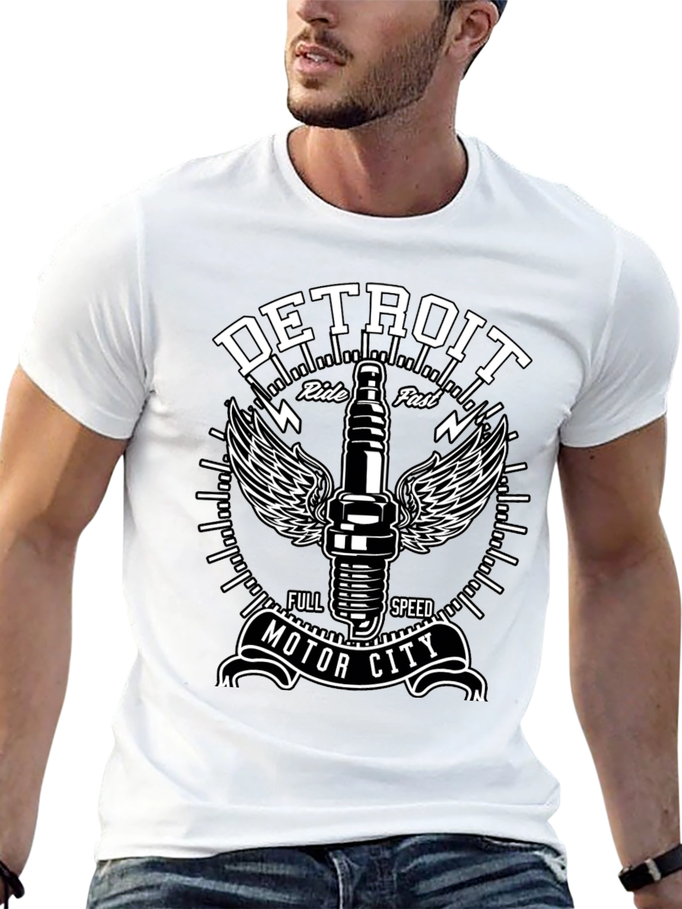Detroit Motor City Ride Fast Graphic Tee