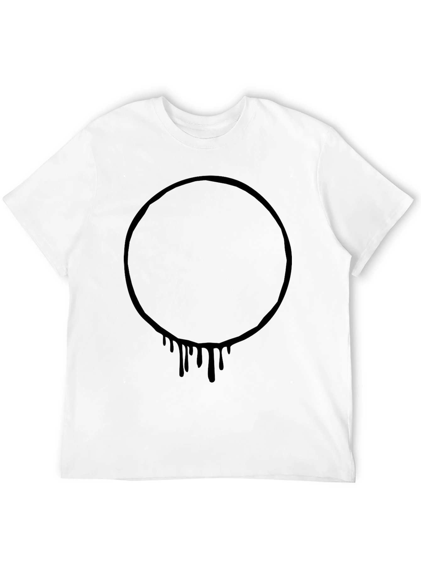 Mens Black Graphic Tee - Circle Drip Design