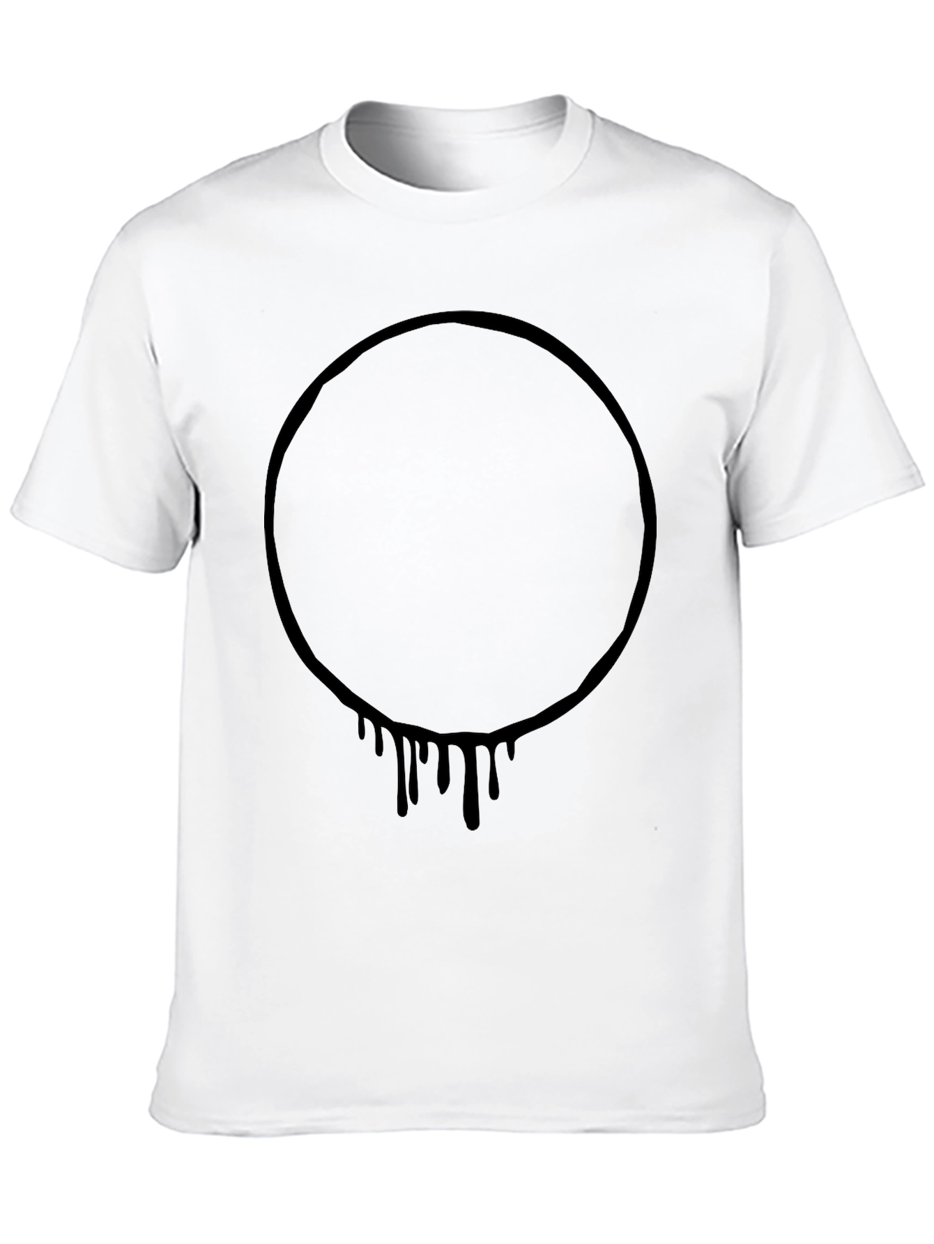 Mens Black Graphic Tee - Circle Drip Design