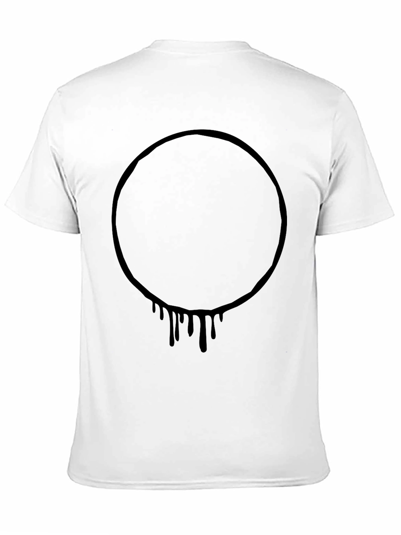 Mens Black Graphic Tee - Circle Drip Design