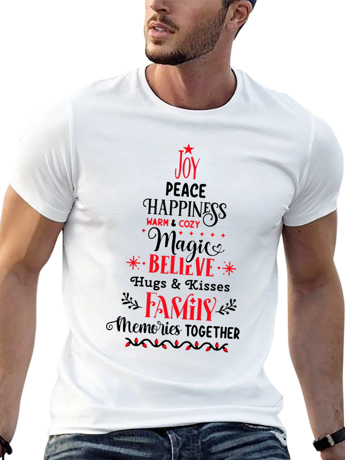 Holiday Spirit T-Shirt - Joy Peace Family Design
