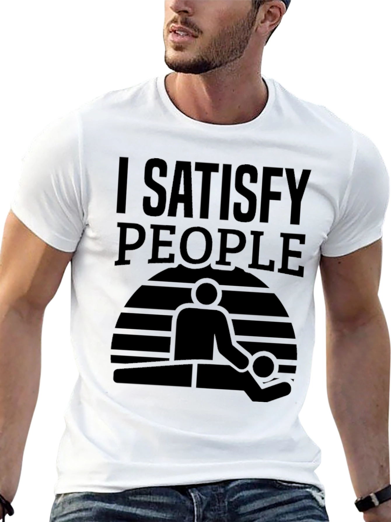 I Satisfy People Massage T-Shirt - Black Graphic Tee