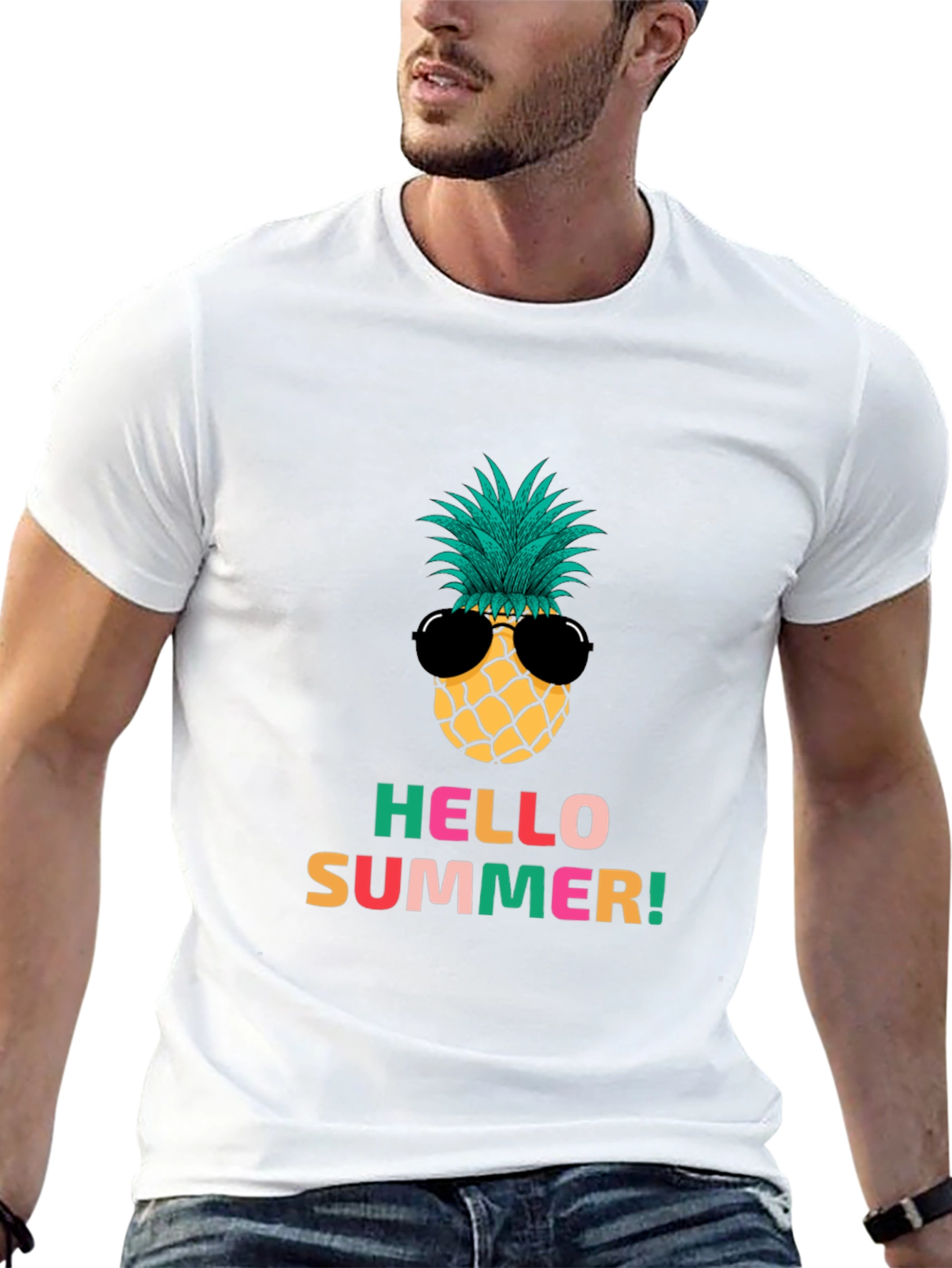 Hello Summer Pineapple Graphic Tee