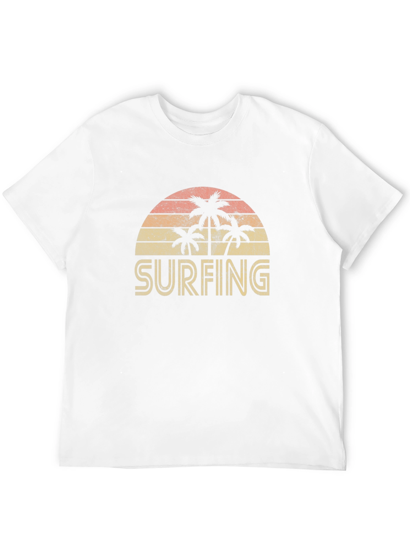 Retro Surfing Palm Tree Graphic T-Shirt