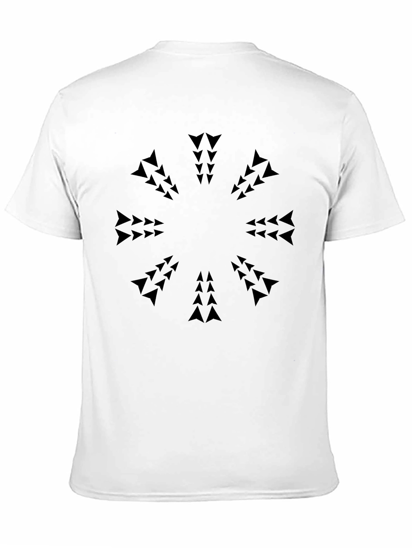 Geometric Arrow Pattern Black T-Shirt