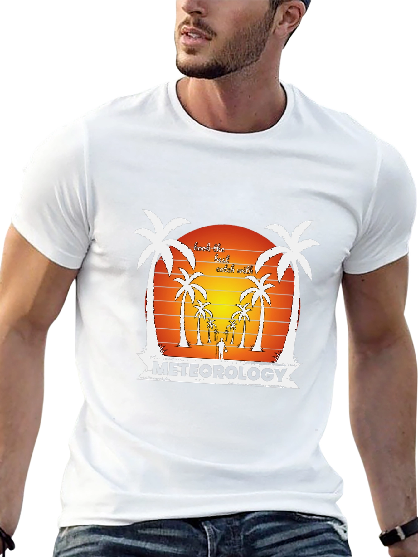 Meteorology Beach Scene Graphic T-Shirt