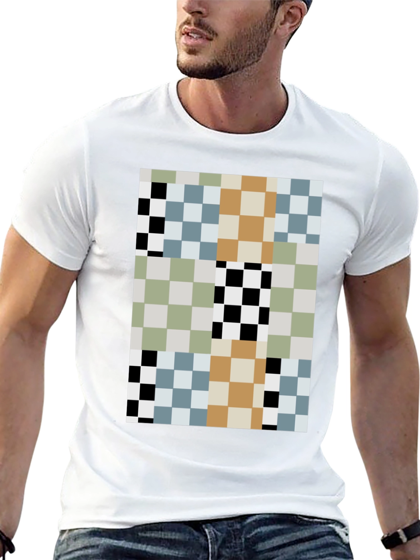 Pixelated Pattern T-Shirt - Modern Abstract Style