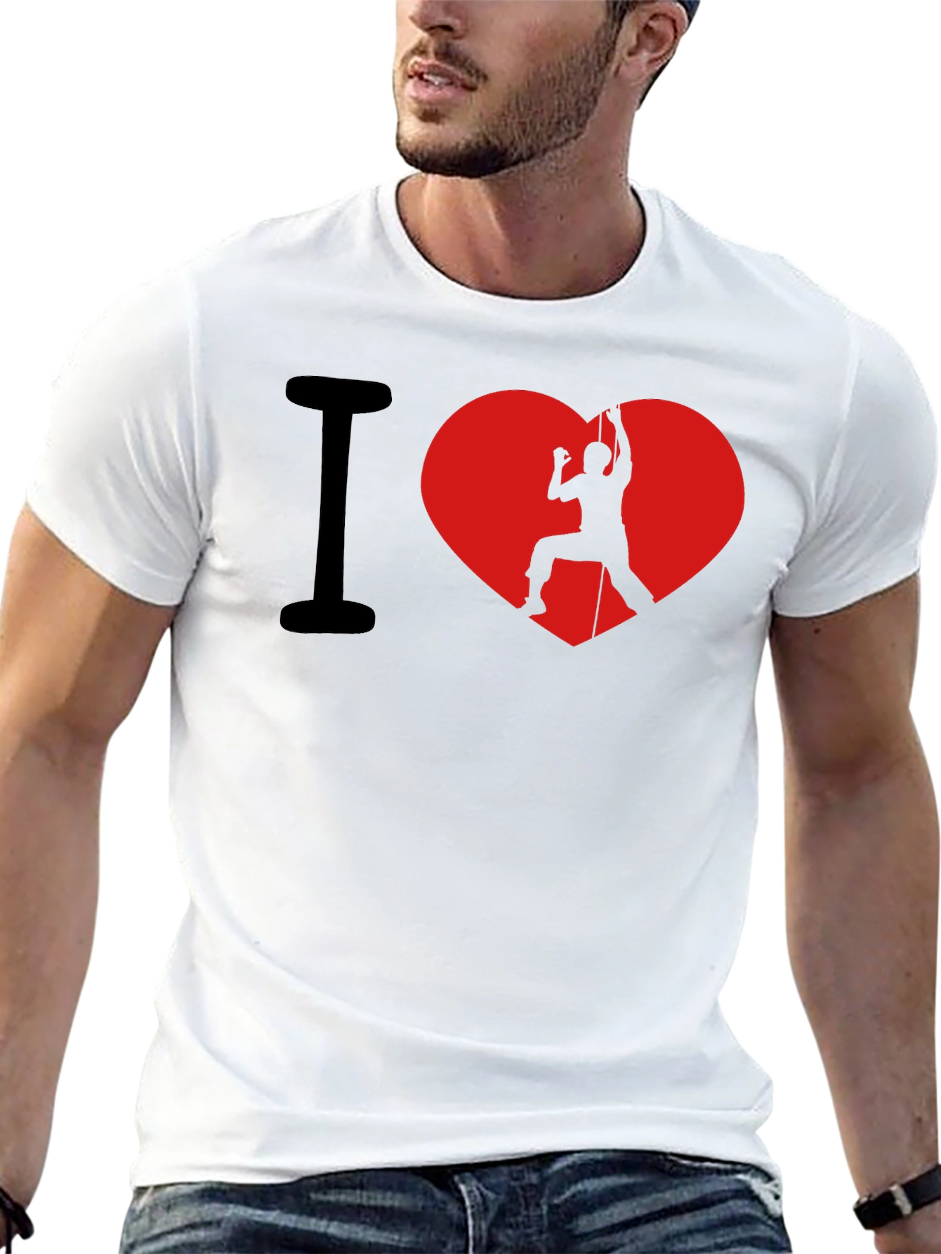 I Heart Rock Climbing Black T-Shirt