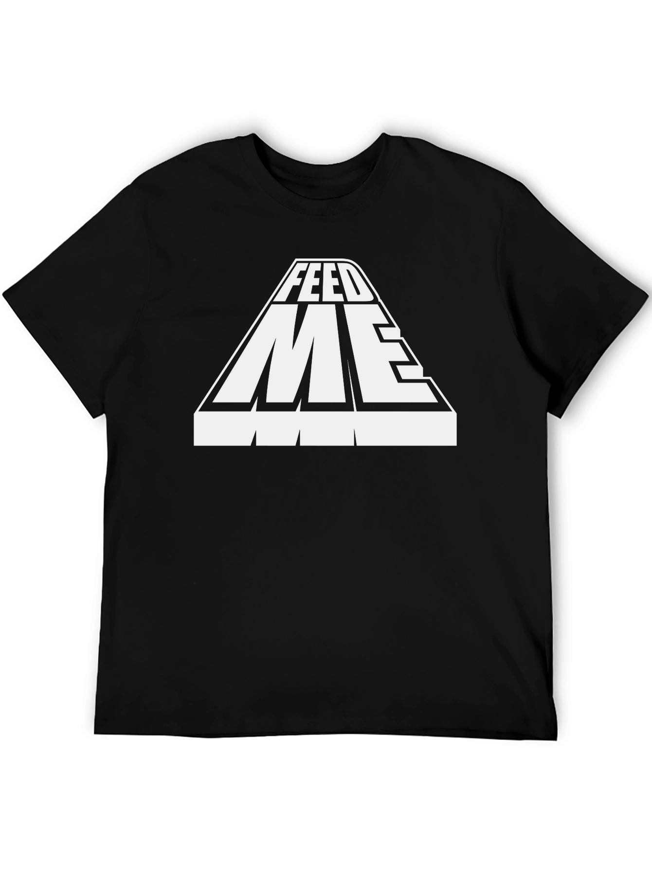Feed Me Graphic Print Black T-Shirt