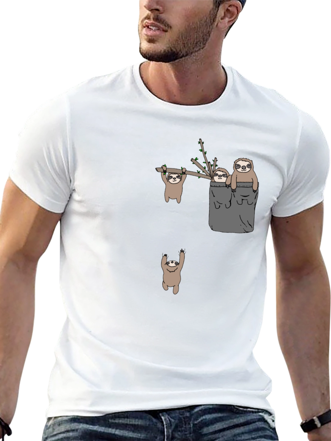 Sloth Graphic Tee - Funny Animal T-Shirt