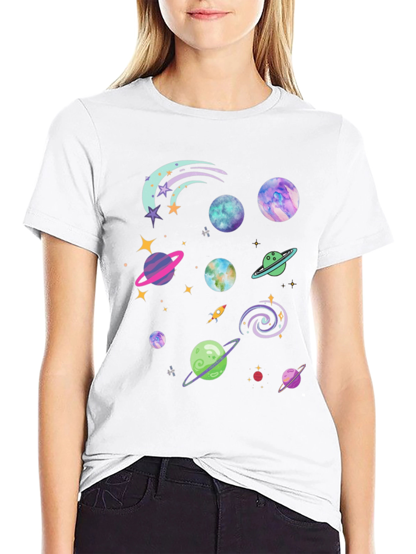 Cosmic Planets Graphic T-Shirt