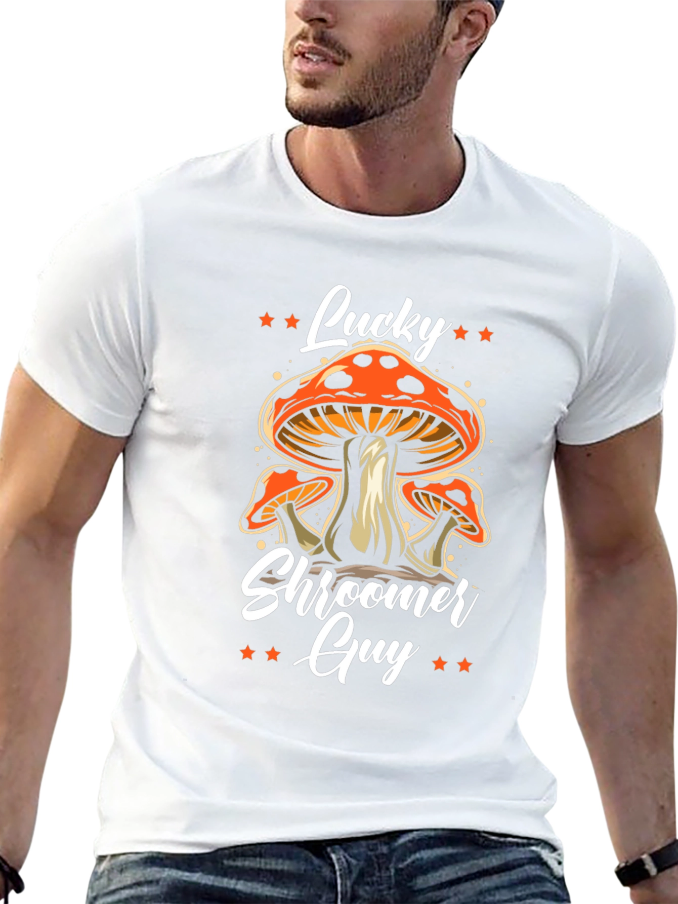 Lucky Shroomer Guy T-Shirt - Fun Mushroom Design